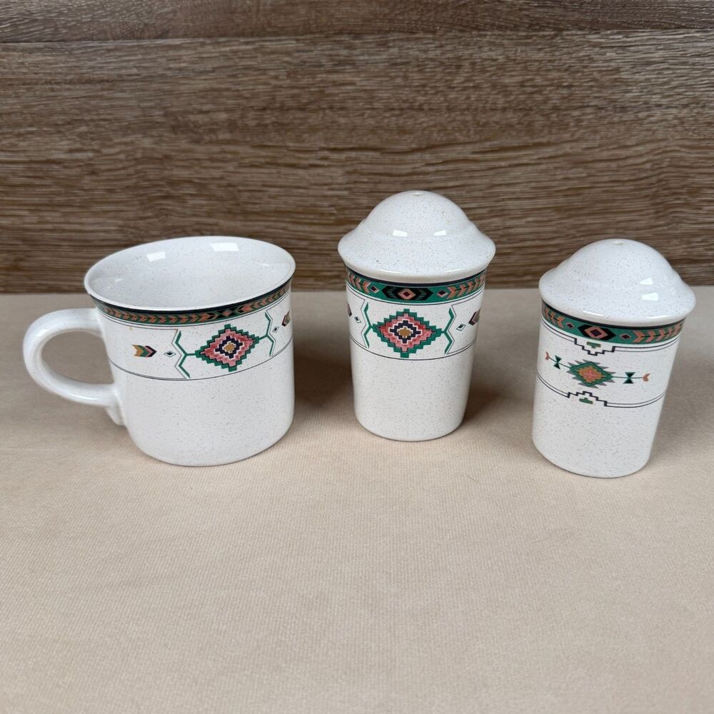 Studio Nova Adirondack Y2201 Mug Salt Pepper Shakers 3 Pc Southwestern Set